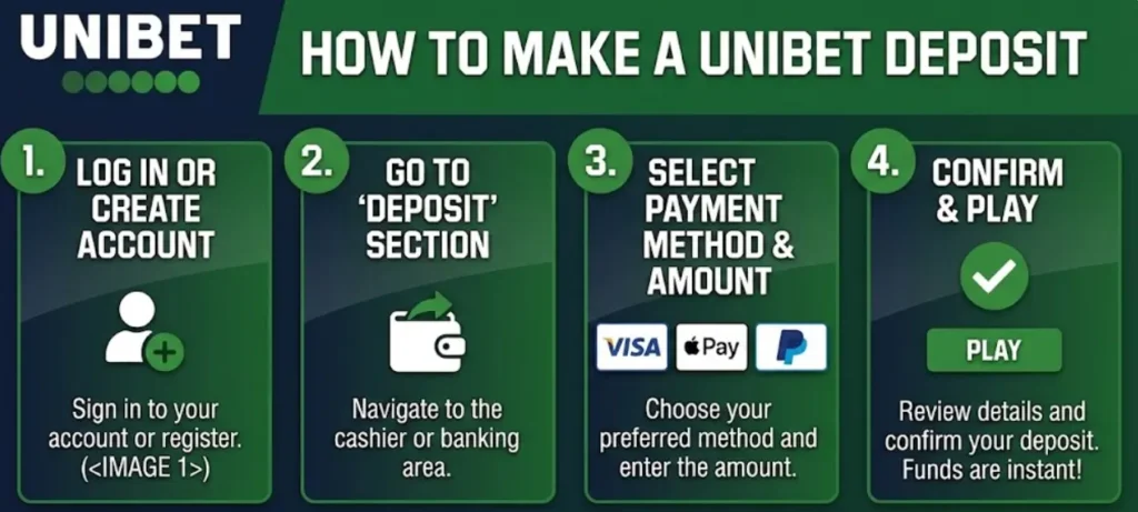 Table of Unibet Casino's deposit limits and withdrawal times for all payment methods.
